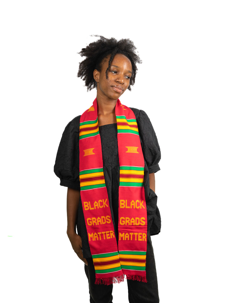 
                  
                    Load image into Gallery viewer, &amp;#39;Black Grads Matter&amp;#39; Kente Cloth Stole
                  
                