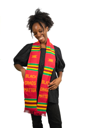 
                  
                    Load image into Gallery viewer, &amp;#39;Black Grads Matter&amp;#39; Kente Cloth Stole
                  
                