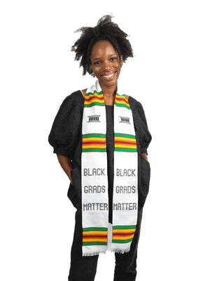 
                  
                    Load image into Gallery viewer, &amp;#39;Black Grads Matter&amp;#39; Kente Cloth Stole
                  
                