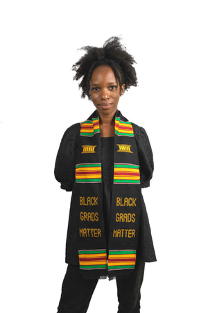 
                  
                    Load image into Gallery viewer, &amp;#39;Black Grads Matter&amp;#39; Kente Cloth Stole
                  
                