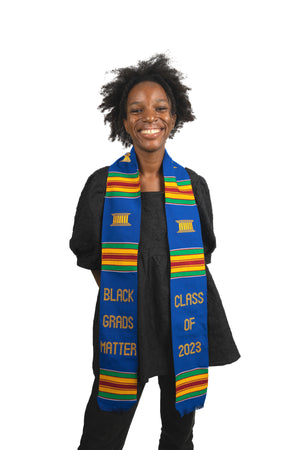 
                  
                    Load image into Gallery viewer, &amp;#39;Black Grads Matter&amp;#39; Class of 2023 Kente Cloth Stole
                  
                