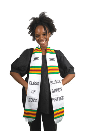 
                  
                    Load image into Gallery viewer, &amp;#39;Black Grads Matter&amp;#39; Class of 2023 Kente Cloth Stole
                  
                