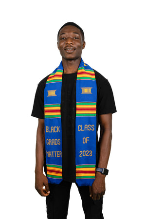 
                  
                    Load image into Gallery viewer, &amp;#39;Black Grads Matter&amp;#39; Class of 2023 Kente Cloth Stole
                  
                