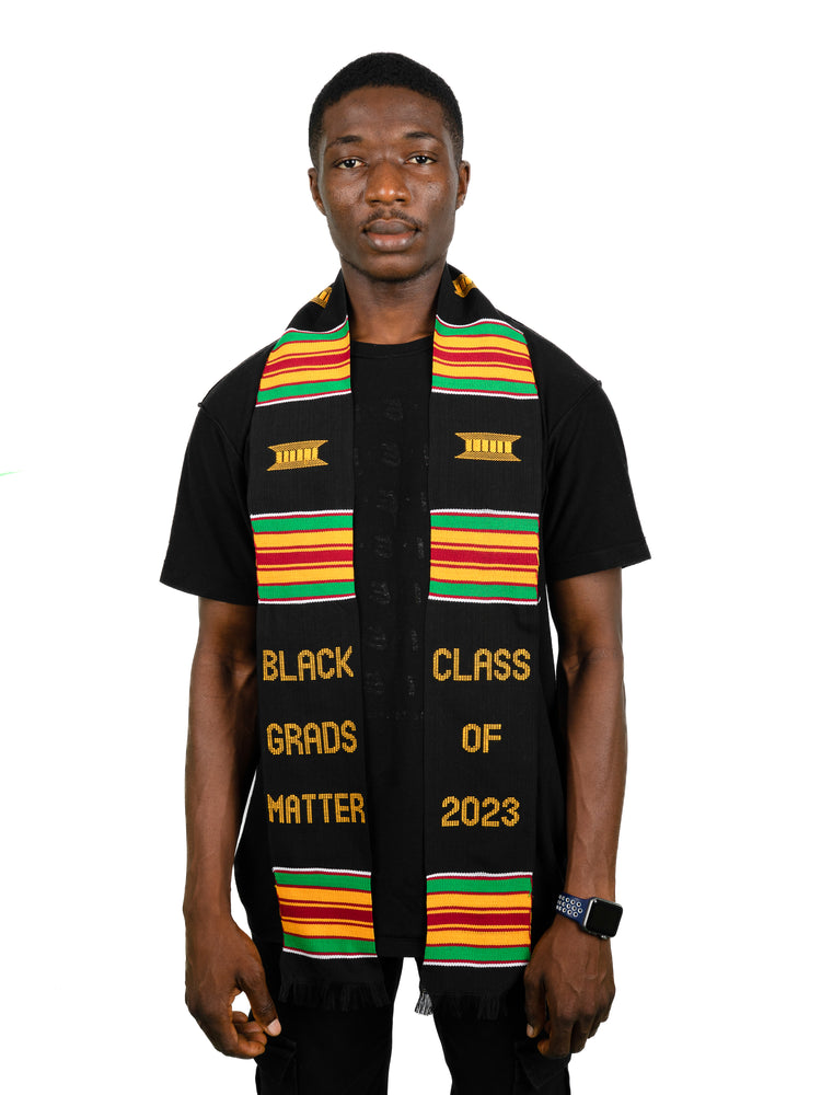 
                  
                    Load image into Gallery viewer, &amp;#39;Black Grads Matter&amp;#39; Class of 2023 Kente Cloth Stole
                  
                